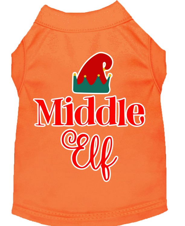 Middle Elf Screen Print Dog Shirt Orange XL